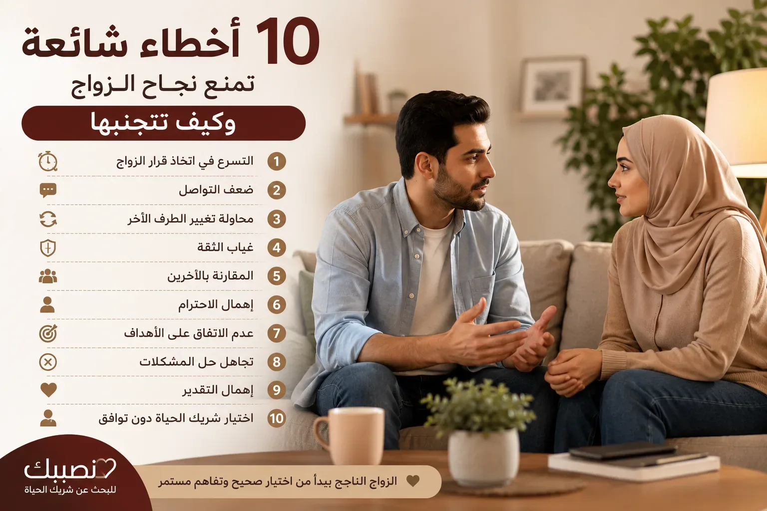 10 أخطاء شائعة تمنع نجاح الزواج وكيف تتجنبها