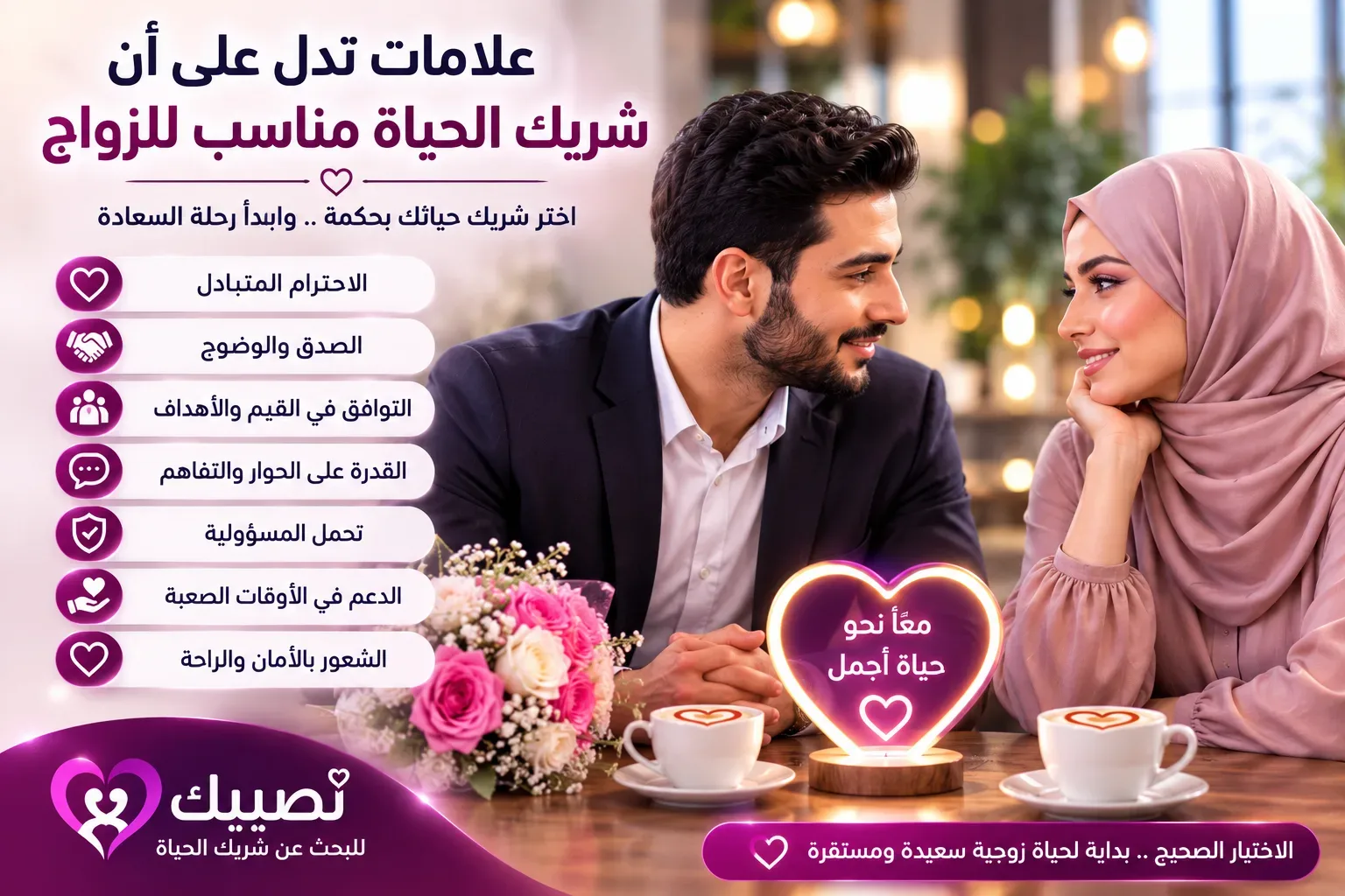علامات تدل على أن شريك الحياة مناسب للزواج
